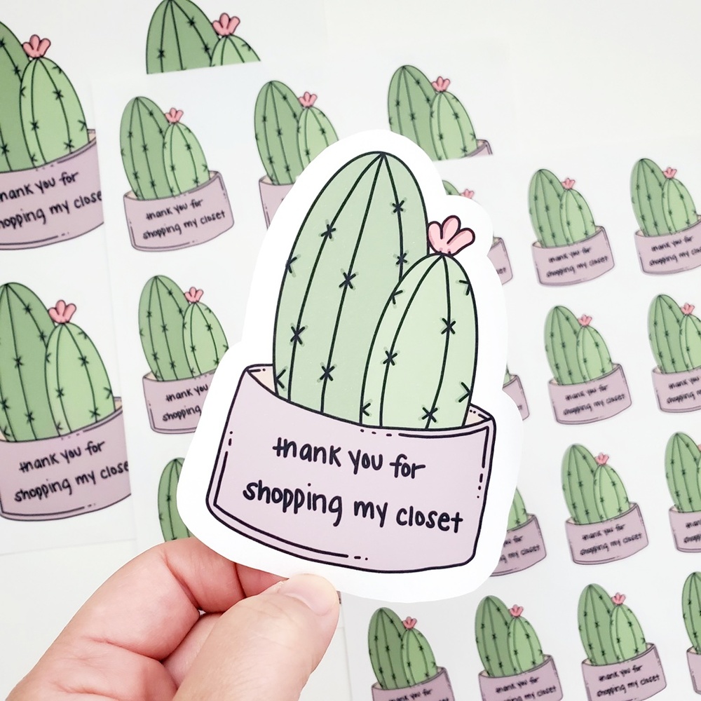 LB006 STICKERS Custom Poshmark Stickers Thank You for Shopping my Closet Sticker - Picture 6 of 9